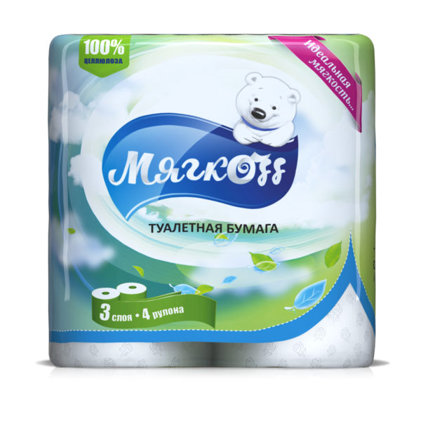 Великий Новгород — Туалетная бумага  «Мягкоff» белая оптом.