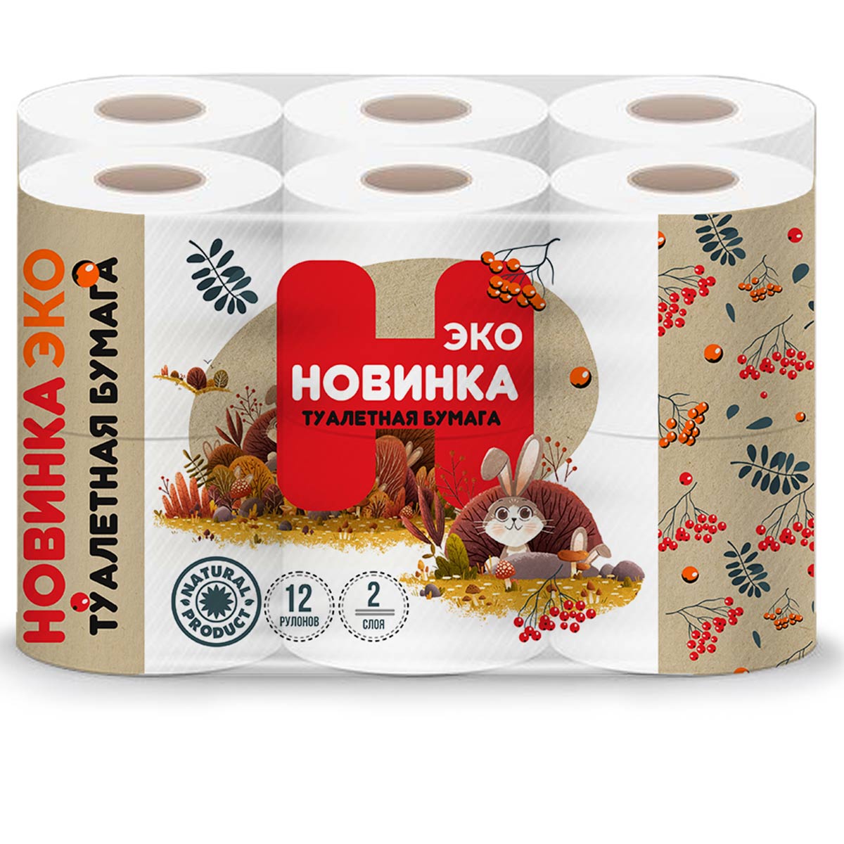 Великий Новгород — Туалетная бумага  «Новинка ЭКО» 2 слоя белая оптом.