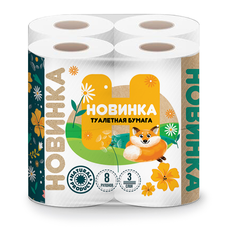 Великий Новгород — Туалетная бумага  «Новинка» 3 слоя белая оптом.